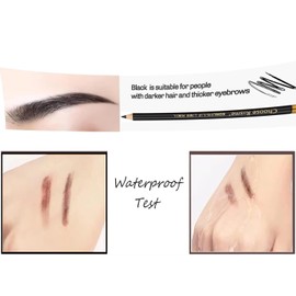 3Pcs Eyeliner Pencils With Sharpener Head Waterproof Professional Makeup Beauty Salon Women Eyeliner Pencil With Built-in Sharpener Cap 2-in1 (Black)