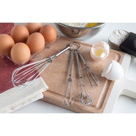 Fox Run 16607 Mini Whisks, Stainless Steel, Set of 4, 8 x 2 x 1.75 inches