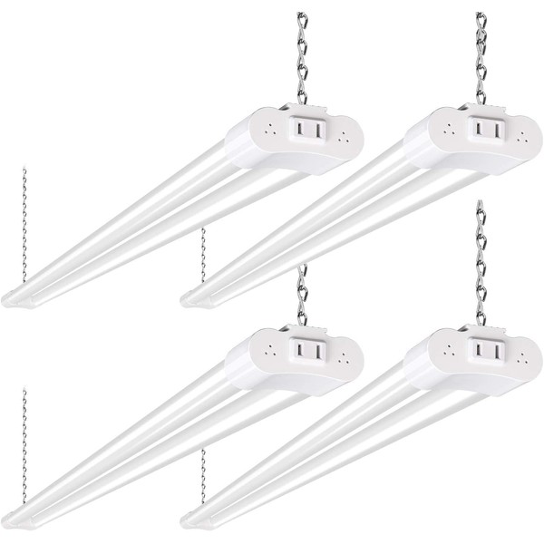 hykolity 4 Pack 4FT LED Shop Light Linkable, 4400lm, 42w(250w