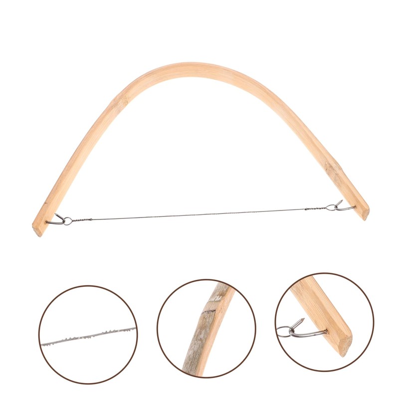 jojofuny Woodworking Coping Saw Bow Saw Hand Steel Bamboo Comfortable