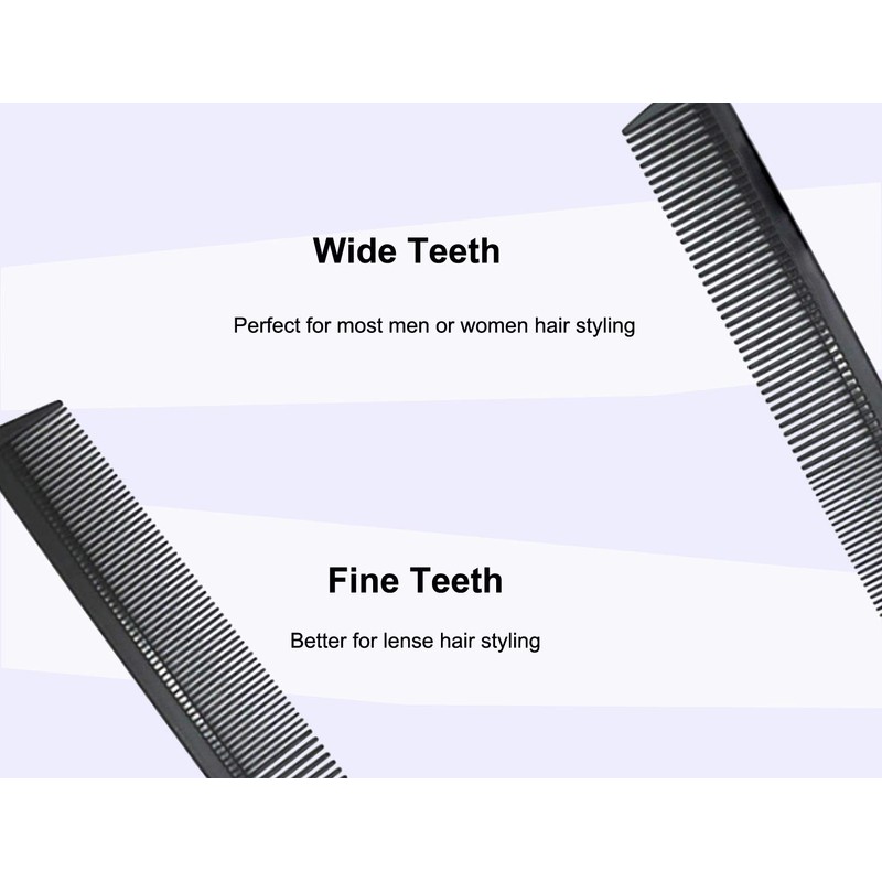 AFT90 Carbon Fiber Cutting Comb, Professional 8.15” Styling Comb, Hairdressing