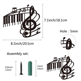 CREATCABIN Metal Wall Art Music Note Decor Wall Hanging Plaques Ornaments Iron Wall Art Sculpture Sign for Indoor Outdoor Home Livingroom Kitchen Garden Office Decoration Gift Black 8.1" x 7.1"