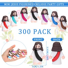 Barydat 300 Pack Mini Jesus Figurines Bulk Little Jesus Figures Toys Religious Party Favors Tiny Jesus Doll Gifts Christ Savior for Hide Thanksgiving Day Sunday School Baptism Gift Craft(Multicolor)