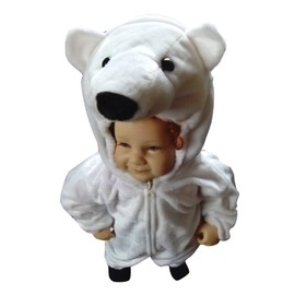 Polar Bear Outfit, F24 size 80-134, for small children, babies and children, polar bear costumes for carnival, toddlers carnival costumes, children's fancy dress costumes, birthday gift, Christmas gift.
