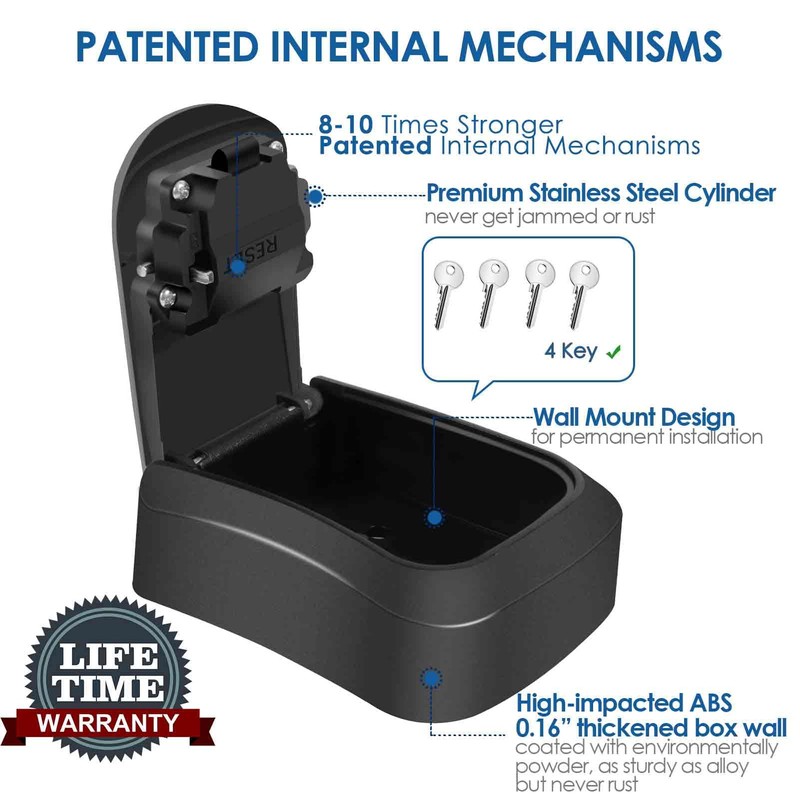 GIVERARE 2 Pack Key Lock Box Combination, 4-Digit Lockbox Wall