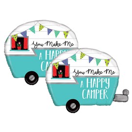 Set of 2 Festive You Make Me A Happy Camper 31" Foil Party Balloons