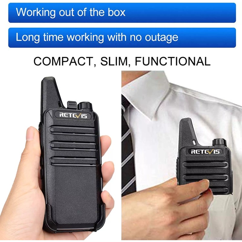 Retevis RT22 UHF Walkie Talkies Two Way Radio 2W CTCSS/DCS