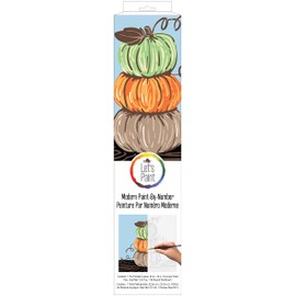 Plaid Pumpkin Stack Modern Kit, 14" x 14" Paint by Numbers for Adults and Kids, Easy-to-Follow DIY Crafts, Art Supplies with A Textured Finish, 17926