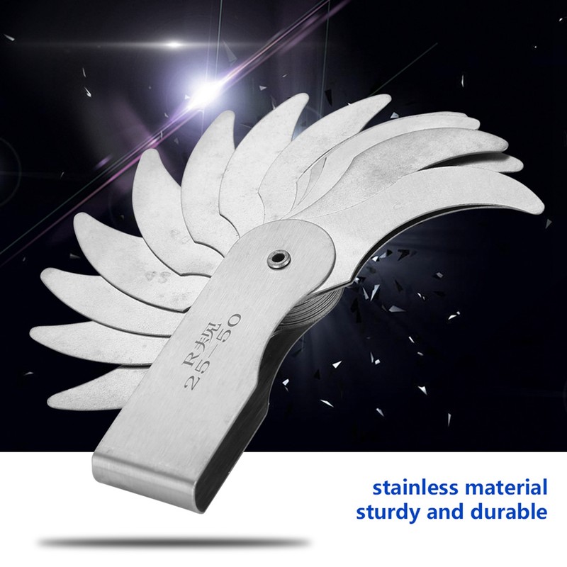 Stainless Steel Radius Fillet Gauge External Internal Concave Convex Measuring