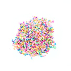 50g 5mm Mixed Polymer Clay Sprinkles Colourful Mix Clay Soft Pottery Slices DIY Nail Art Decor Slime Filler Accessories (Cylindrical)