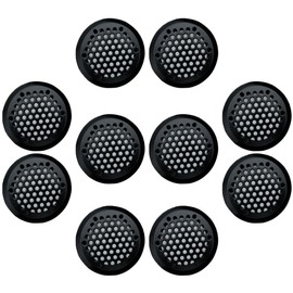 BE-TOOL 10Pcs 53mm/2inch Concave Air Vents Stainless Steel, Black Round Soffit Louver Vent Mesh Hole Air Vent Louver for Bathroom, Kitchen, Cabinet, Wardrobe