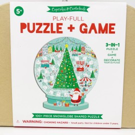 Twos Company Kids Christmas Holiday Snow Globe Puzzle & Game Ages 5+ Gift Stocking Stuffer