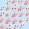 24Pcs French Tip Press on Nails Short Almond Fake Nails