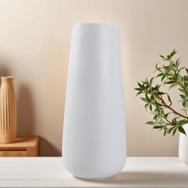 11 Inch White Ceramic Vase, Matte Glazed Inside/Out for Home Office Decor, Flower Arranging & Corporate Gifts​