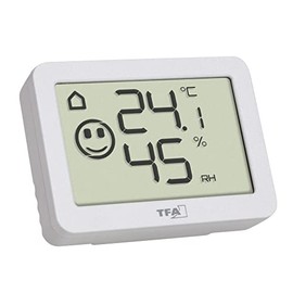 TFA Dostmann Mini Digital Hygrometer, 30.5055.02, Indoor Temperature and Humidity, for Room Climate Monitoring, White