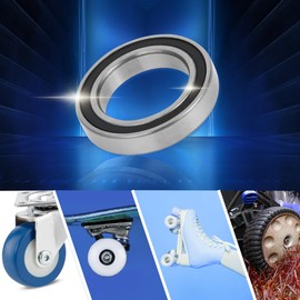 A ABSOPRO MR2437-2rs Deep Groove Ball Bearings P5 24x37x7mm Lubricated Bearings Double Rubber Seal Black Silver Tone Scooter Skateboard Wheel Set of 4