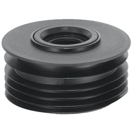McAlpine DC2-BL 4"/110mm Drain Connector with Sealing Ring to fit Plastic Waste Pipe, Black