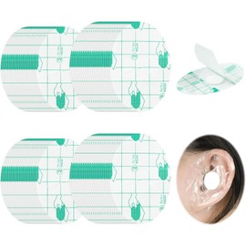 IOPJLK Pack of 50 Waterproof Ear Patches, Ear Protection, Waterproof Ear Patches, Ear Protection, Water Children, Ultra Thin Transparent Waterproof Ear Stickers, Suitable for Showering, Swimming