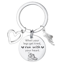 Runner Keyring Marathon Runner Gifts Cross Country Running Keyring Christmas Inspirational Gifts for Running Sport Lovers Coach Fitness Gym Track and Field Gifts Training Gift Exercise Keyring