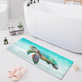 Alfombra de baño West Cactus Cowboy de 39 x 20 pulgadas, suave y absorbente, de felpa, antideslizante, lavable, para baño, piso y ducha