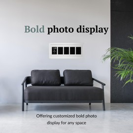 Creative Letter Art 5 Opening Glass Face White Picture Frame to hold 5 by 7 inch Photographs including 10x32-inch White Mat Collage