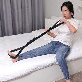 35-44 Inch Long Leg Lifter Strap, Multi-Loop Adjustable Mobility Leg Raiser Aids for Wheelchair, Bed, Car, Couch, Hip & Knee Replacement, Aids Leg Lifter Strap With Padded Hand Grip for Elderly
