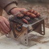 Portable Folding Grill,Stainless Steel Notebook-Style BBQ Grill Foldable Charcoal Barbecue