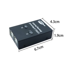 RIIEYOCA USB 2.0 Sharing KVM Switch USB 2.0 Peripheral Switching Adapter Box,2 Devices Shared 1 Printer Scanner USB Device Hub with 2 USB Printer Cables(1.5M)1 Desktop Controller Cable(1.5M)