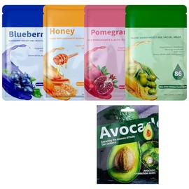 5 Pcs Sheet Face Mask, Daily Care Face Sheet Mask, Hydrating Face Mask for most Skin Type