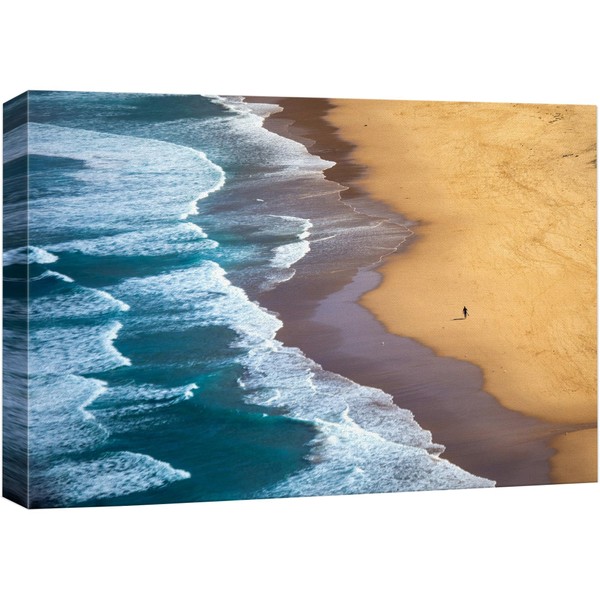 SIGNWIN Canvas Wall Art Serene Ocean Shoreline Aerial Beach View