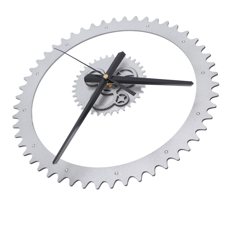 Simple Wall Clock Hollow Gear Frameless Design Hanging Clock with