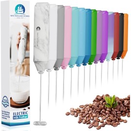 New England Stories Powerful Milk Frother Handheld Foam Maker, Mini Whisk Drink Mixer for Marble