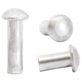 M4 (4mm x 16mm) Solid Aluminium Round Head Rivets DIN 660 (Pack of 20)