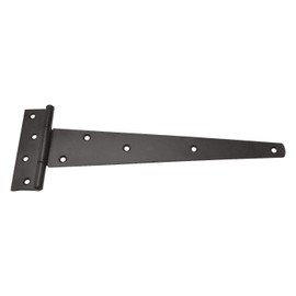 Pair of ZEROplus 300mm Black Japanned Mild Steel Strong Tee Hinge, for Garden Gates, Sheds, Z120T