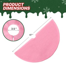 MoNiBloom Faux Fur Christmas Tree Skirt Festive Tree Skirt Decor for Xmas Holiday Tree Ornaments Christmas for Christmas Home Party Decoration (Pink, 47 Inch)