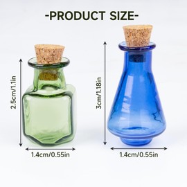 Xbpeuy 36 PCS Colorful 2ml Mini Glass Bottles, Miniature Glass Bottles with Cork Stopper, Cute Mini Tiny Spell Jars, Magic Potion Bottle, Perfumes Essential Oils