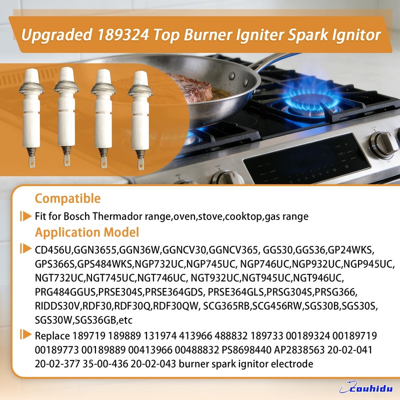 Upgraded 00189324 Top Burner Igniter Spark Ignitor, 189324 Fit for