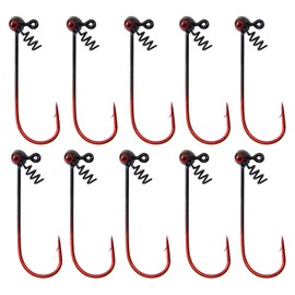 Shakyhead Jig Hooks,Football Bass Jig Head with Screw Lock Worm Fishing Lure Jig for Bass Salmon Trout Saltwater Freshwater Fishing 1/4oz 1/8oz 1/16oz(1/8oz-10pcs)