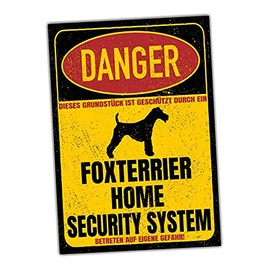 Fox Terrier Sign Danger Security System Door Sign Dog Sign Warning Sign Dog Safety Sign Dog Private Property Dog Warning Warning