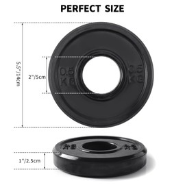 KK Rubber Weight Plate Set - 2 Inch Bumper Weight Plates – Durable Barbell Weights Set - Dumbbell Plates For Training & Weightlifting – Weight Disc Pair Olympic Weight Plates For Home Gym – 2 X 0.5kg