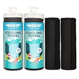 Hero Cooling Towel for Travel, Hiking, Sports, Yoga (2-Pack) Ultra Soft Microfiber 40" x 12"