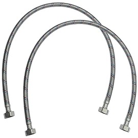 AERZETIX - C50985 - Set of 2 - Flexible Connection Hose - Flex Hose - 800 mm - 1/2 Inch - Female - Tap Health Mixer Tap Kitchen Bathroom Sanitary