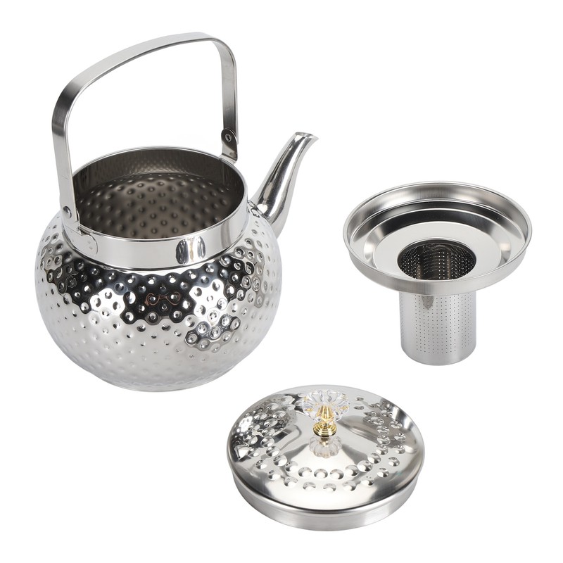 Stainless Steel Teapot with Removable Filter Metal Tea Kettle Coffee
