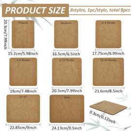 FINGERINSPIRE 8 Piece Hair Band Display Cards Set 8 Styles Wooden Headband Hair Bows Display Bows Rectangular BurlyWood Colour Fly Boards Jewellery Display Cards for Women Hair Bows