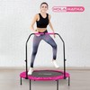 HolaHatha Foldable Mini Trampoline Home Gym Fitness Rebounder with 5