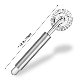 WLLHYF Pasta Cutter Wheel Ravioli Cutter Wheel with Roller Pizza Cutter Wheel Dumpling Lace Making Zinc Alloy Noodle Making Cutter for Kitchen