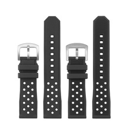 HANYTON Compatible with TAG Heuer Watch 22mm Band, Soft Silicone Rubber Replacement Strap for TAG Heuer Watch Formula 1 Series, Black