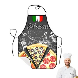 HAZMA 1 x Pizza Apron, Funny Kitchen Apron, Barbecue Apron for Men, Funny, Italian Style BBQ Apron for Men, Suitable for Men and Women, 60 x 80 cm (A)