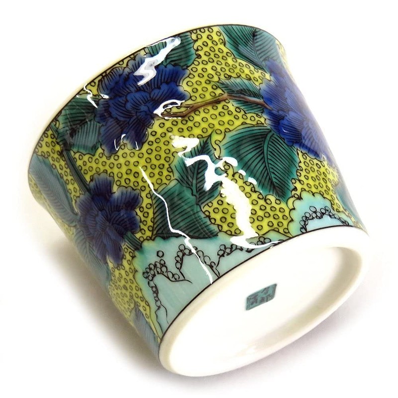 Sobachoko Stylish Kutani Ware Soba Boar Mouth, Peony Figure, Pottery,