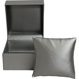 Novel Box® Jewelry Watch/Cuff Bracelet Box in Silver Leather + NB Cleaning Cloth